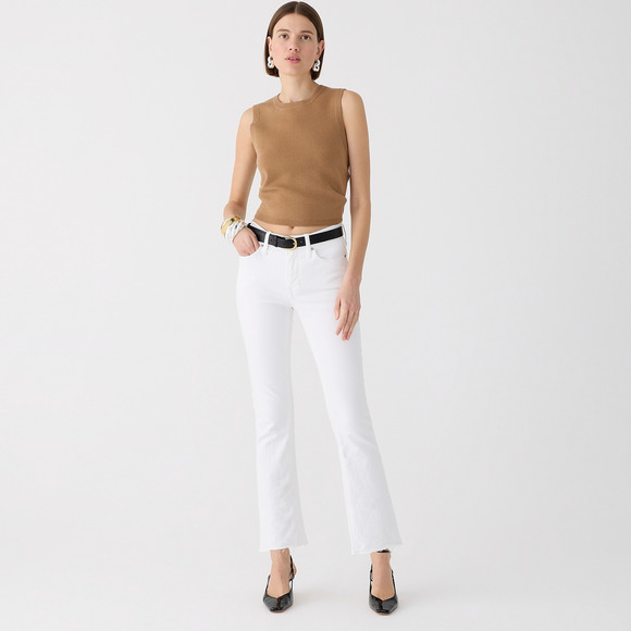 J.Crew 9" Demi-boot Crop Jean White 25 - Picture 1 of 3